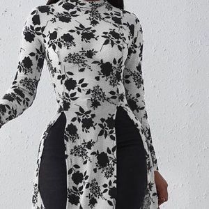 Grey imprinted dress shirt